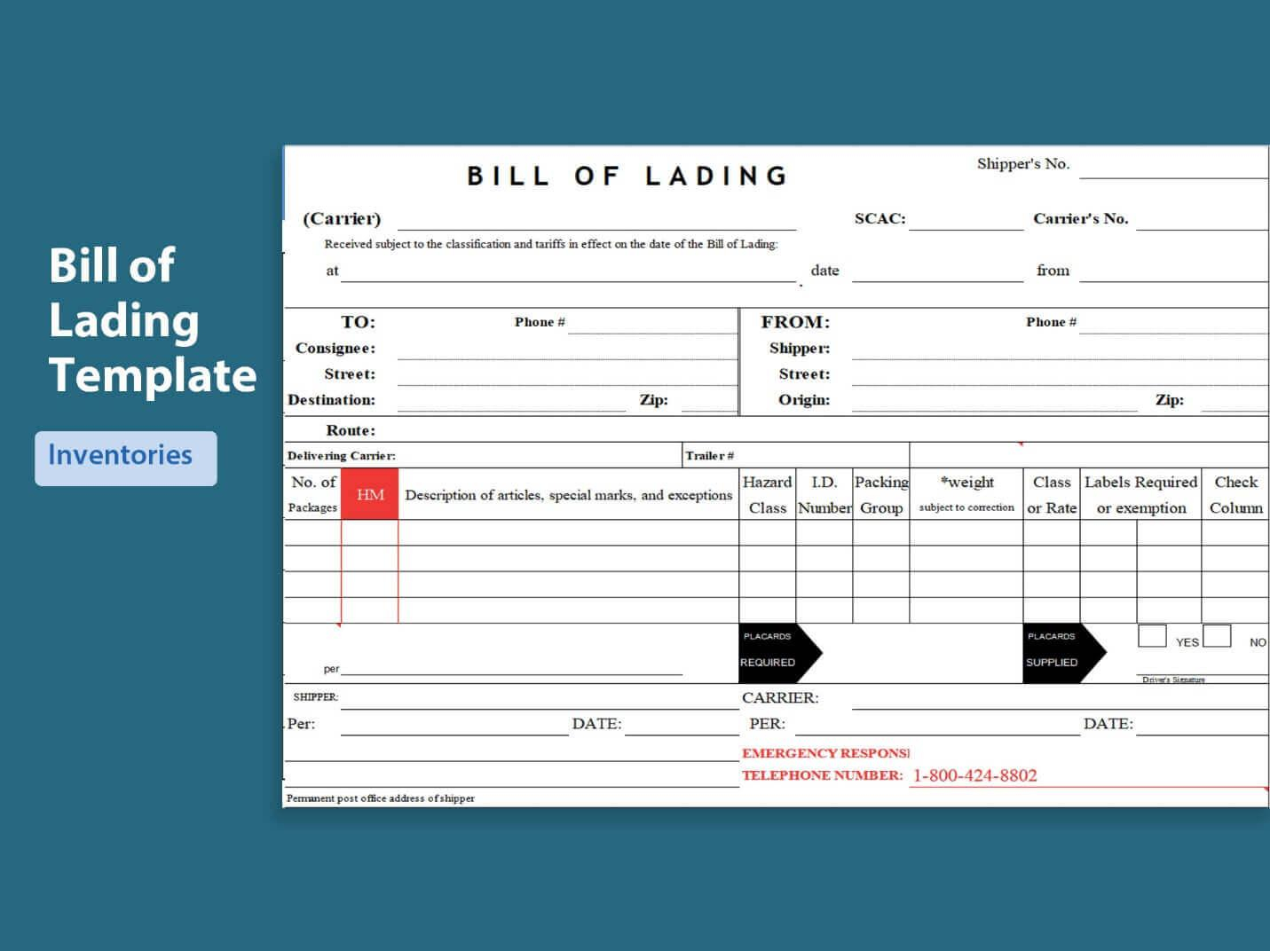 10 Best Printable Bill Of Lading Templates Pdf | Wps Office Blog inside Bill Of Lading Sample Template