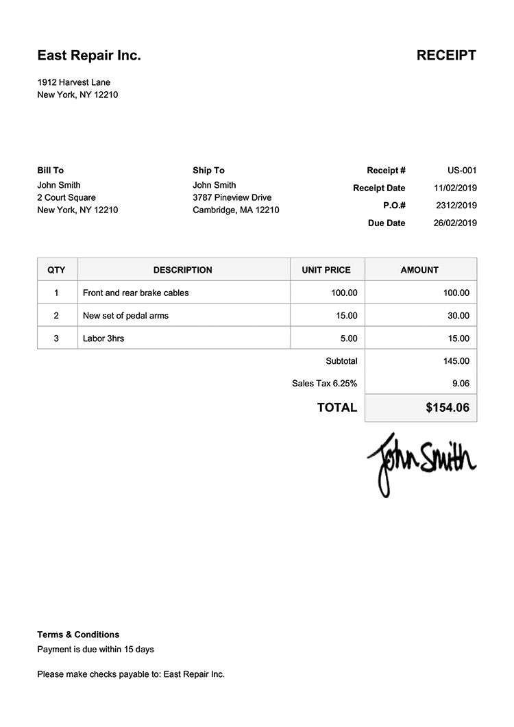 100 Free Receipt Templates | Print &amp;amp; Email Receipts As Pdf pertaining to Official Receipt Sample Template