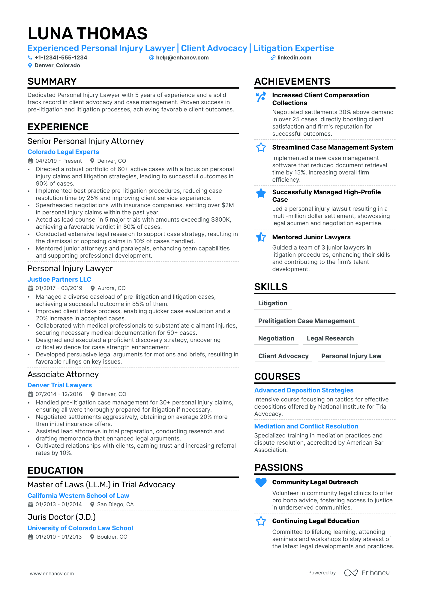 11 Lawyer Resume Examples &amp;amp; Guide For 2024 for Legal Resume Template Sample