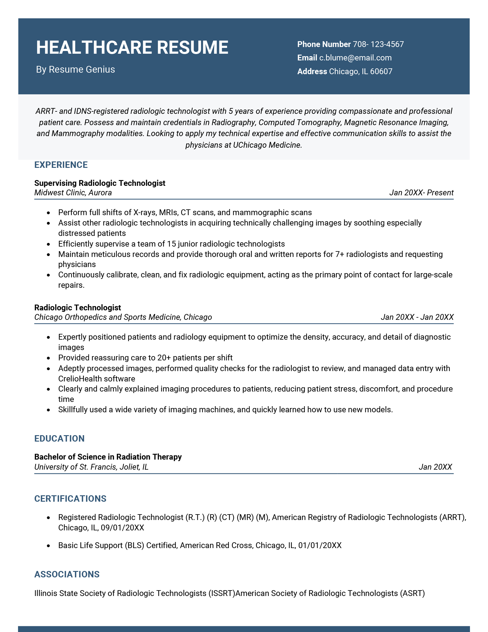 14 Healthcare Resume Examples &amp;amp; Writing Guide For 2024 pertaining to Healthcare Resume Template Sample