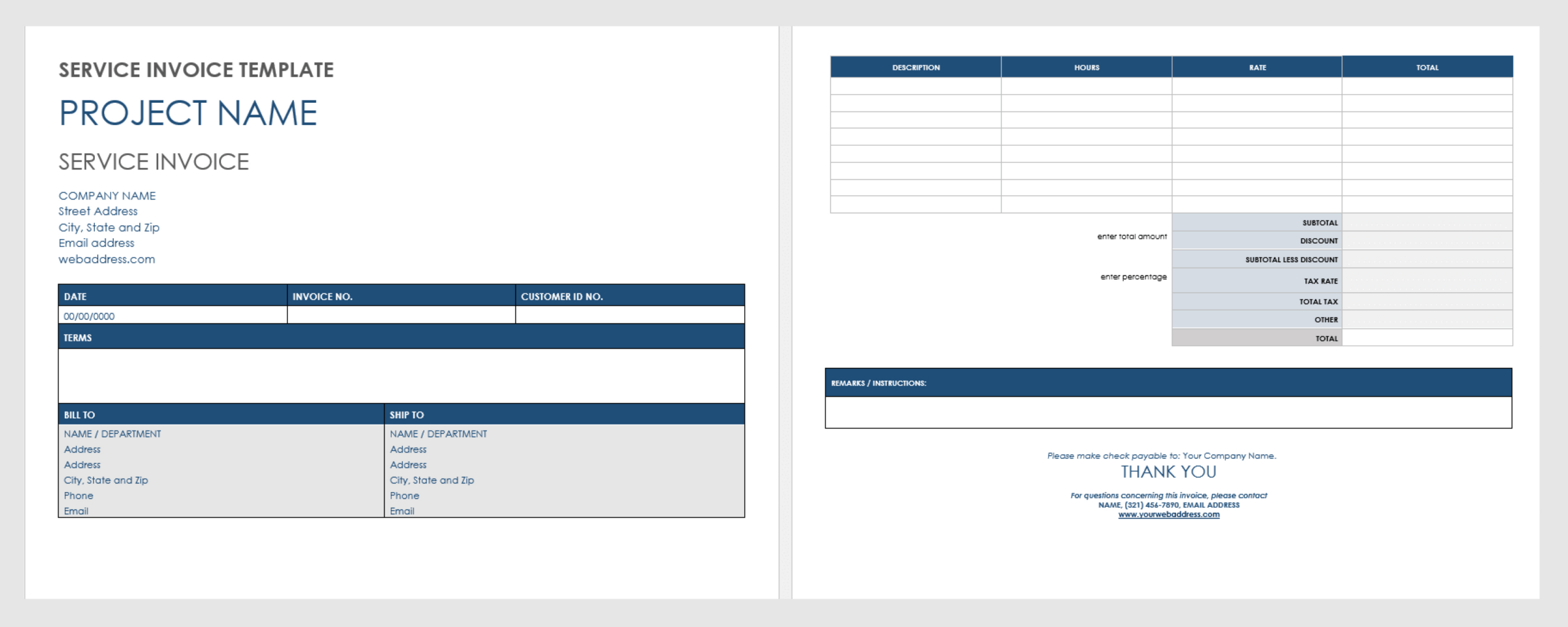 15 Free Google Docs Invoice Templates | Smartsheet for Invoice For Services Rendered Template Sample