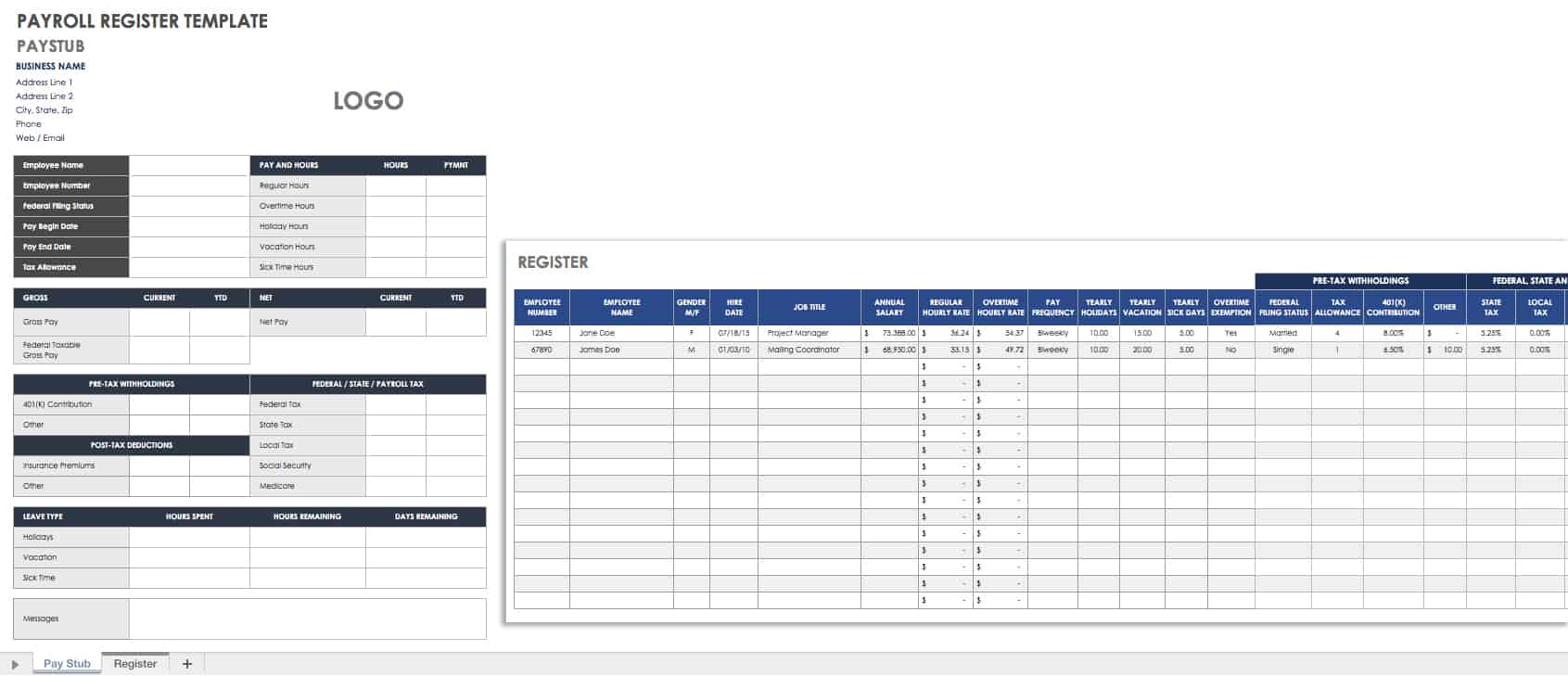 15 Free Payroll Templates | Smartsheet with Payroll Sample Template