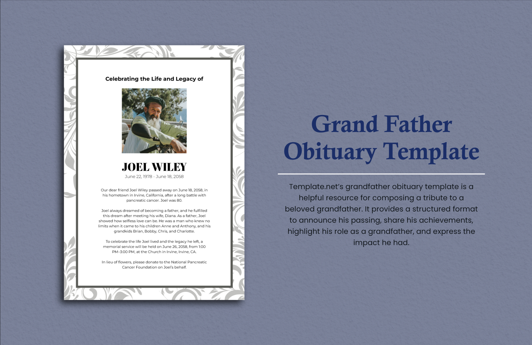 15+ Obituary Templates For Father - Free Word, Excel, Pdf, Psd within Obituary Sample Template for Father