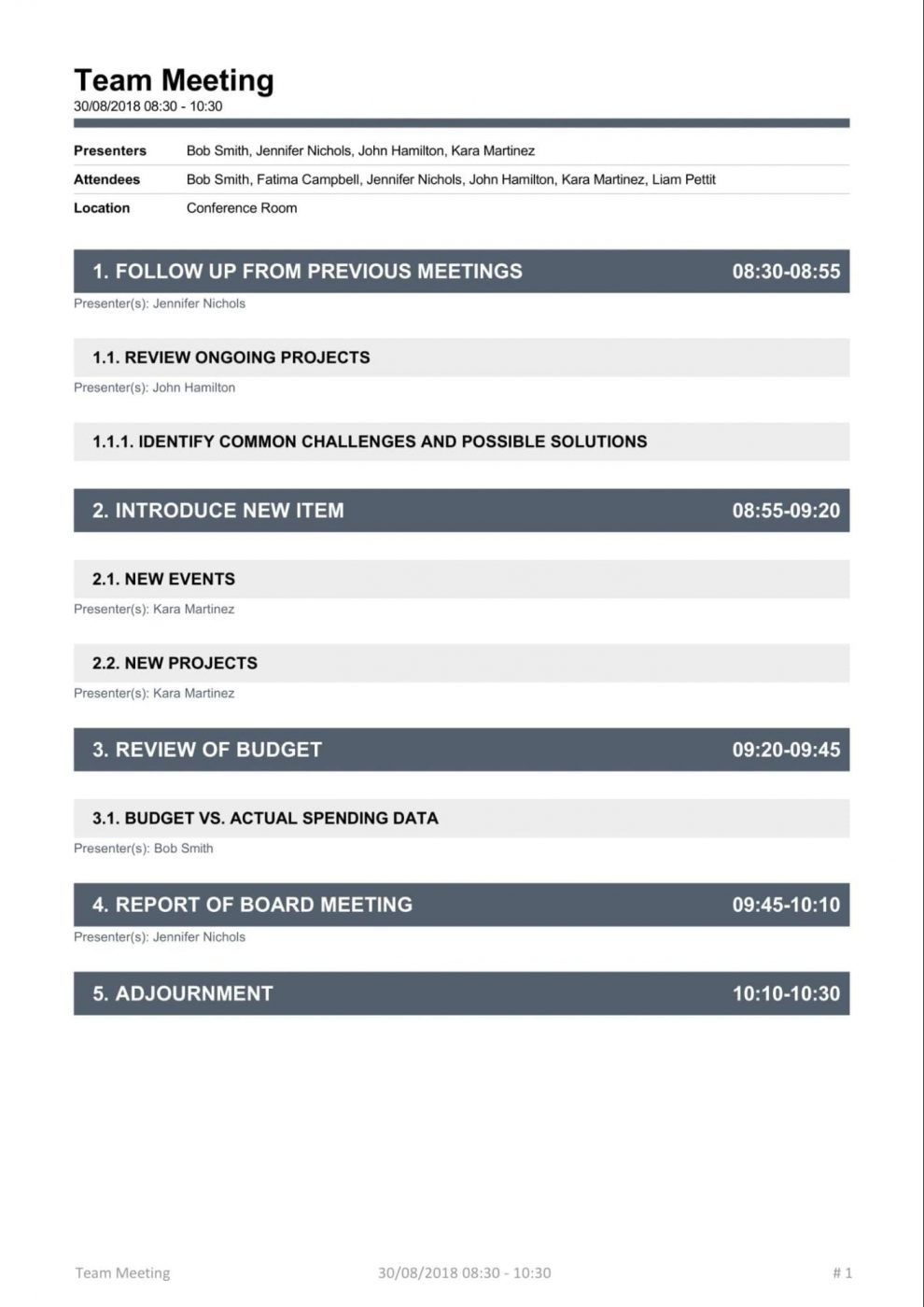 16 Meeting Agenda Examples &amp;amp; Free Templates regarding Meeting Agenda Template Sample