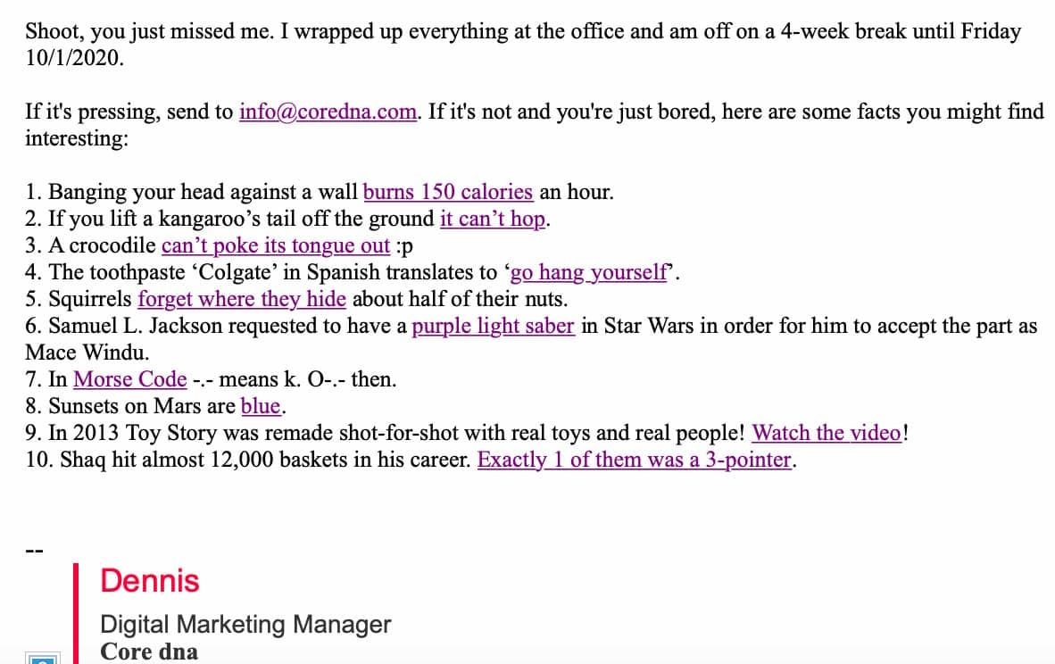 17 Best Out Of Office Message Examples [Tips &amp;amp; Templates] inside Out of Office Sample Template