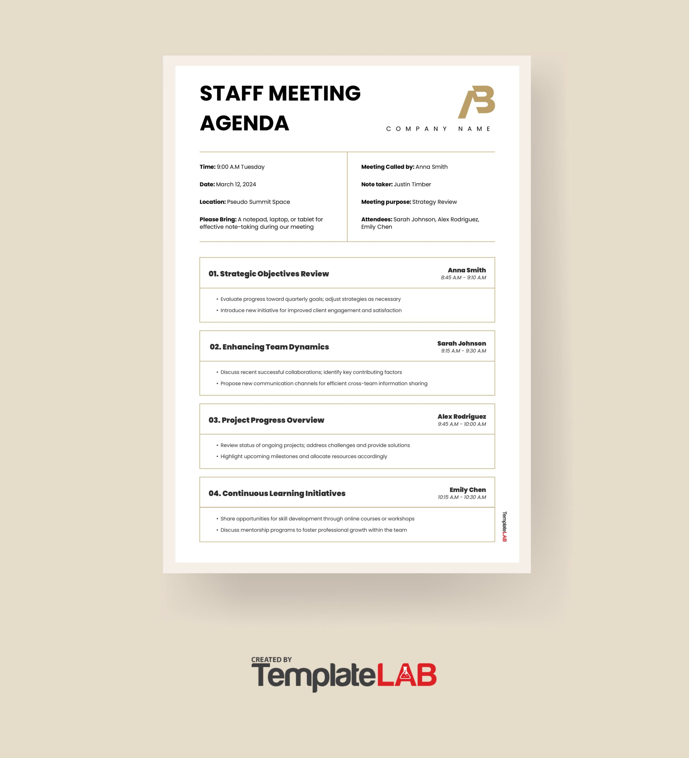 18 Effective Meeting Agenda Templates [Word/Ppt/Pdf] with regard to Business Meeting Agenda Template Sample