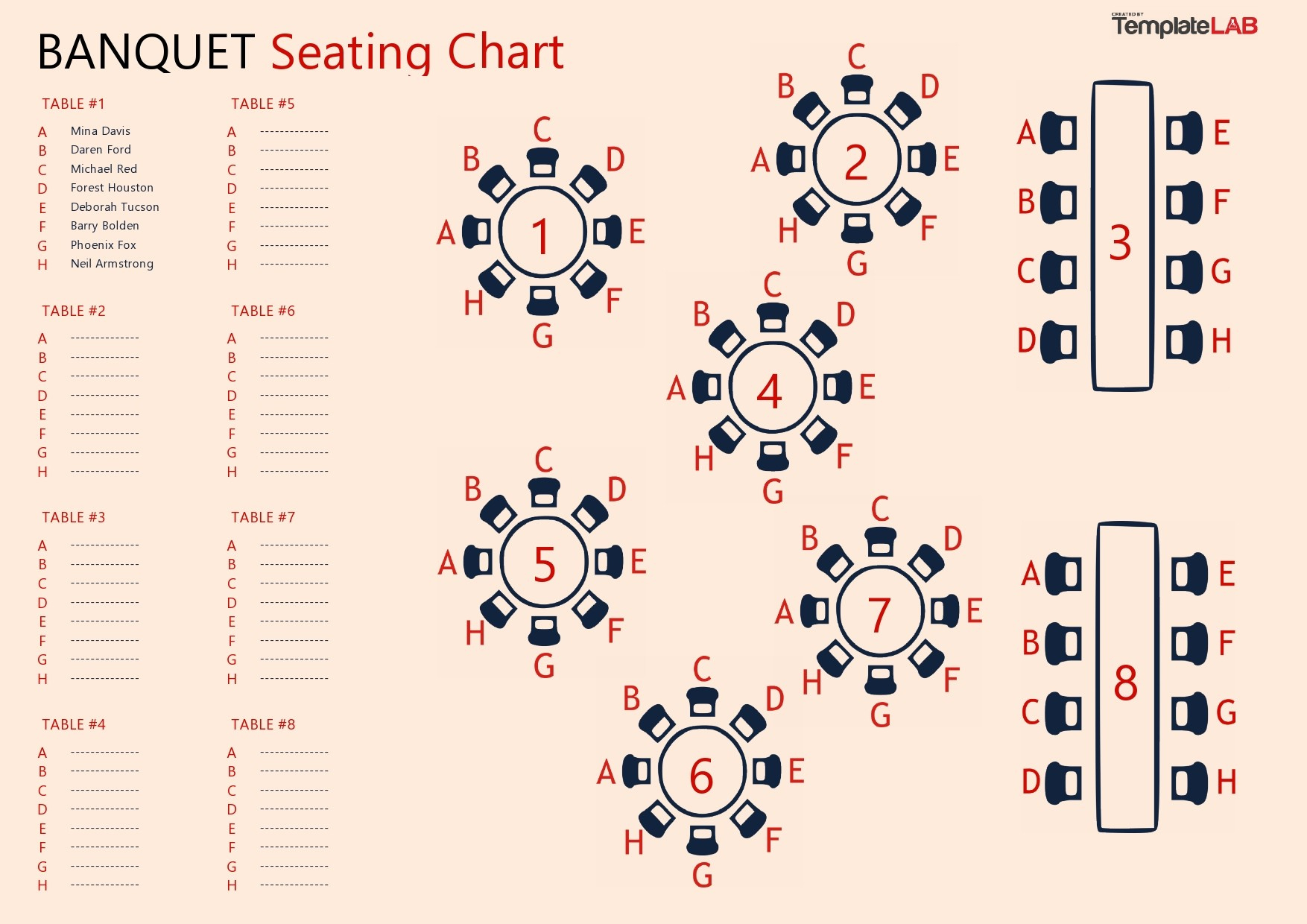 19 Great Seating Chart Templates (Wedding, Classroom + More) for Wedding Seating Chart Template Sample