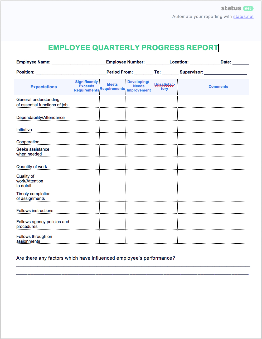 2 Easy Quarterly Progress Report Templates | Free Download for Quarterly Report Sample Template