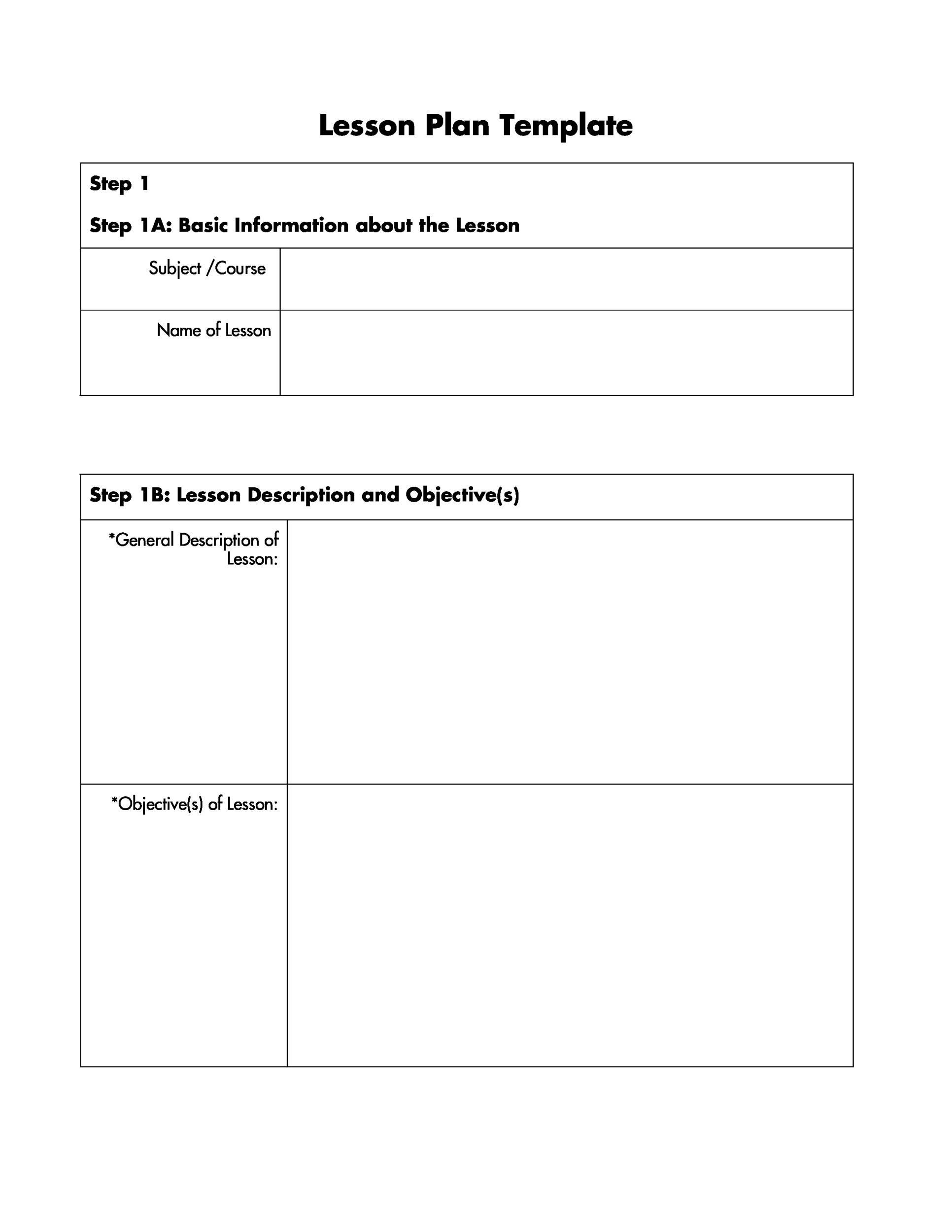 20 Free Editable Lesson Plan Template inside Lesson Plan Templates Sample