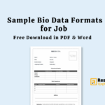 20+ Sample Bio Data Formats For Job Pdf & Word Free Download 2024 Regarding Biodata Sample Template