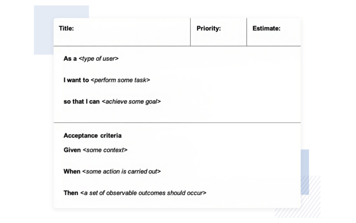 User Story Template Sample