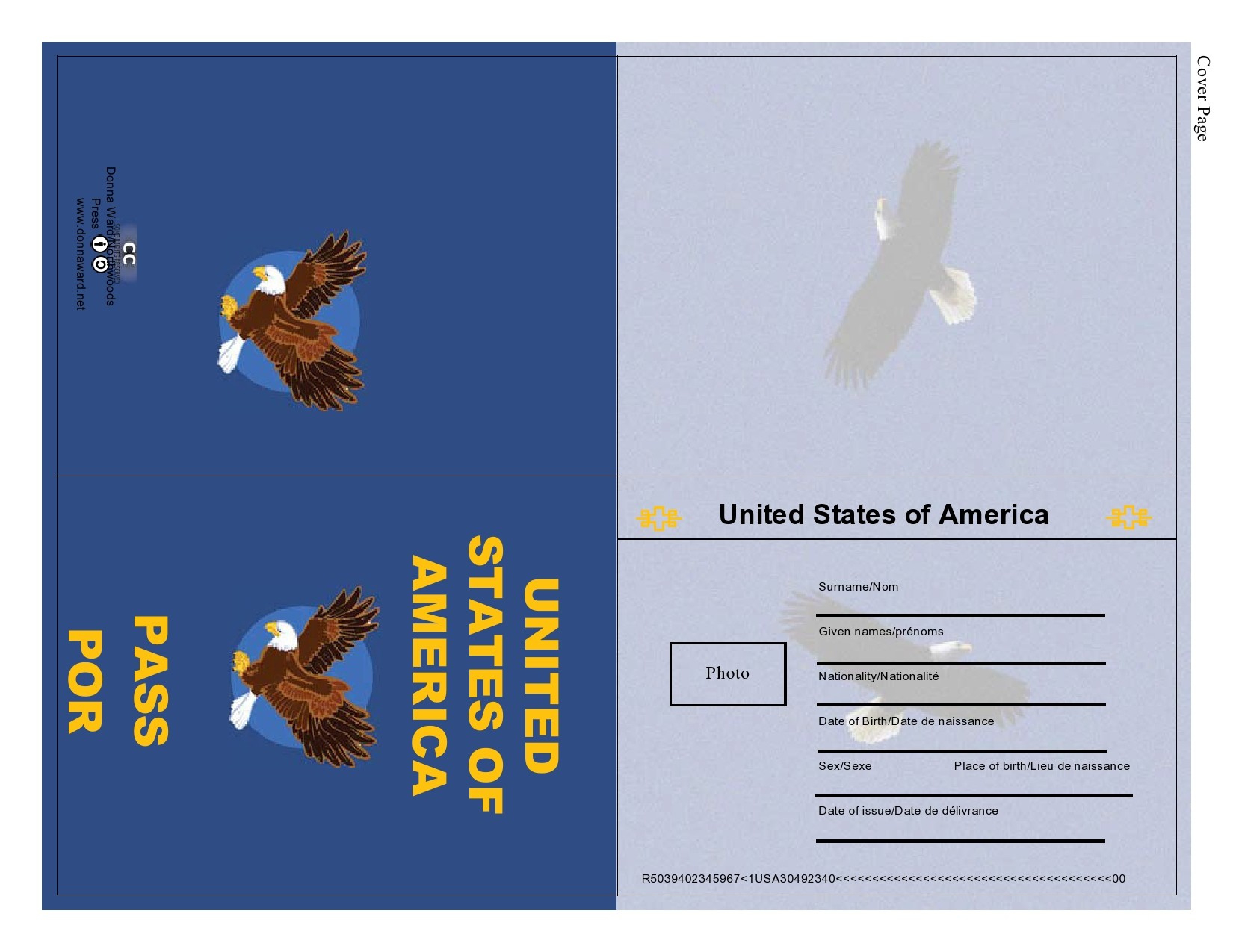 Editable Blank US Passport Sample Template | Template Samples