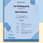 21St Birthdays Party Program Template In Pages, Word, Illustrator For Birthday Party Program Sample Template