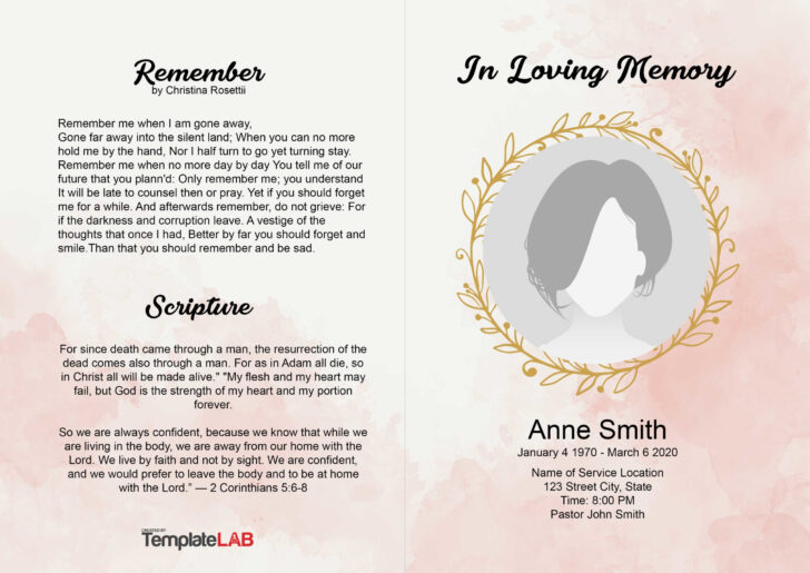 Memorial Program Sample Template