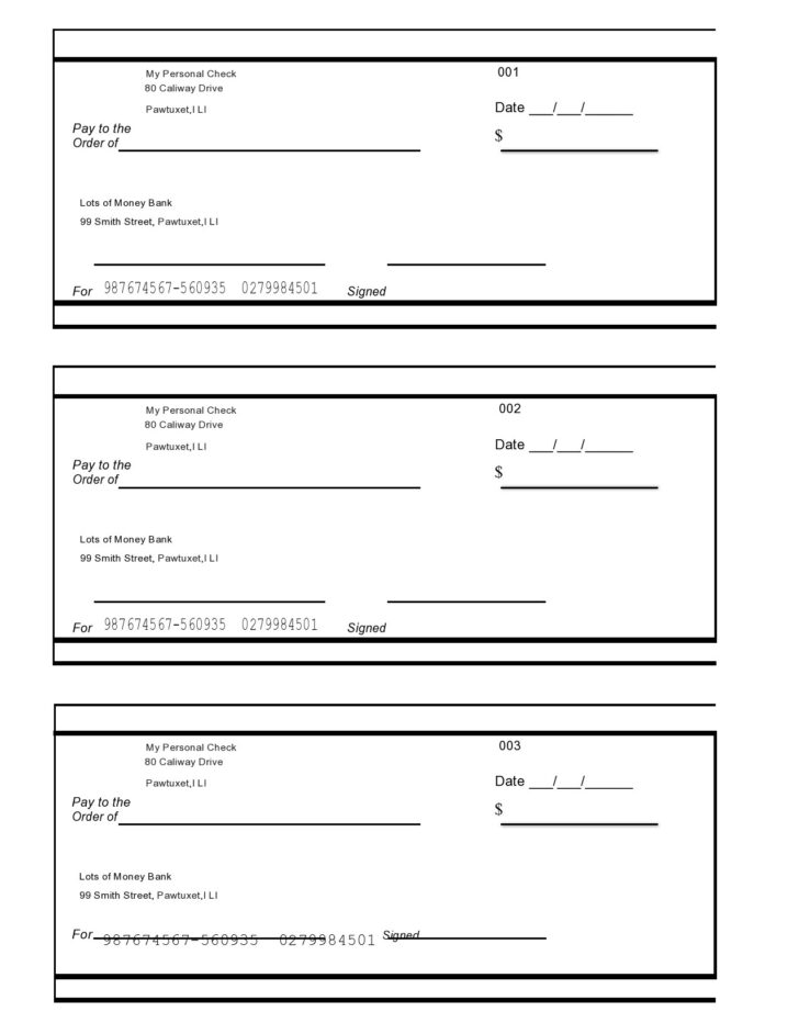 Blank Check Template Sample