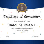 23 Free Certificate Of Completion Templates [Word, Powerpoint] For Certificate Of Completion Template Sample