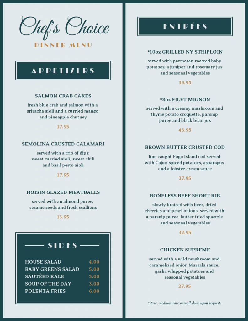 25+ Menu Examples &amp;amp; Ideas For Restaurants And Cafes - Venngage within Menu Template Sample