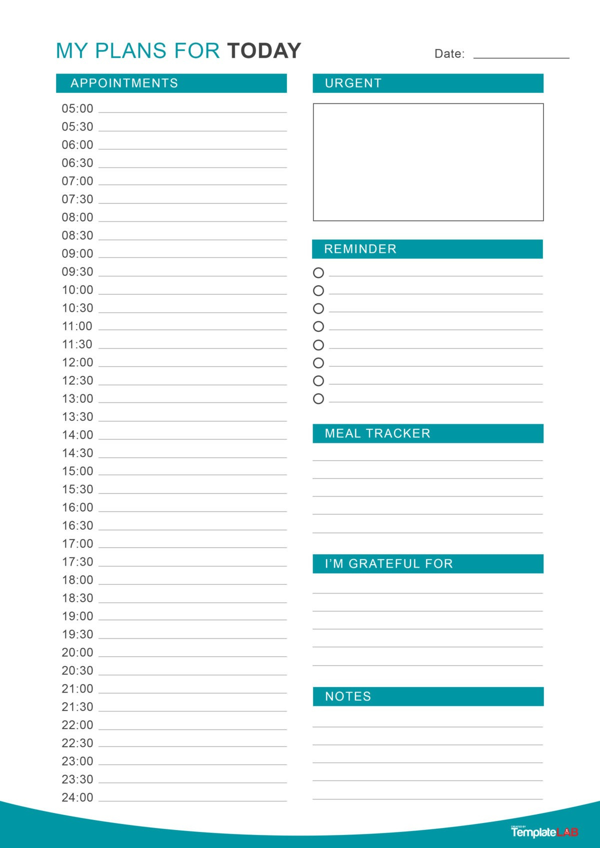 25 Printable Daily Planner Templates (Free In Word/Excel/Pdf) inside Daily Planner Sample Template