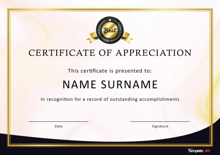 Certificate of Recognition Template Sample