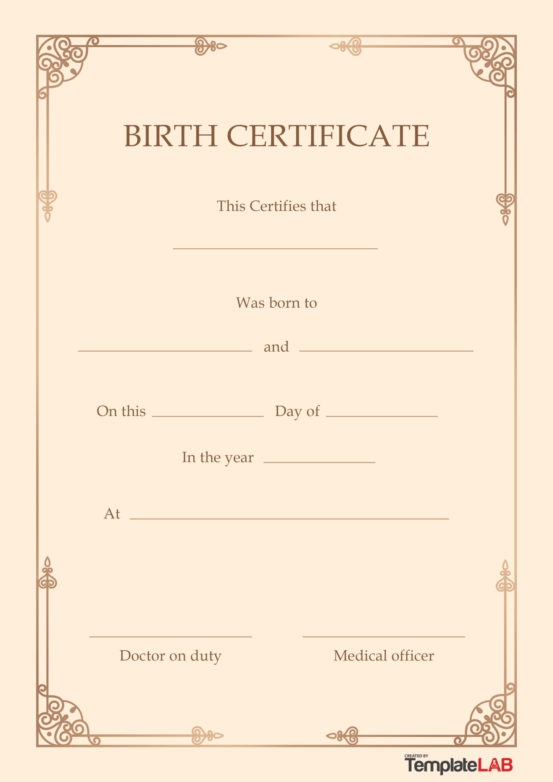 27 Birth Certificate Templates (Word, Ppt &amp;amp; Pdf) ᐅ Templatelab within Birth Certificate Sample Template