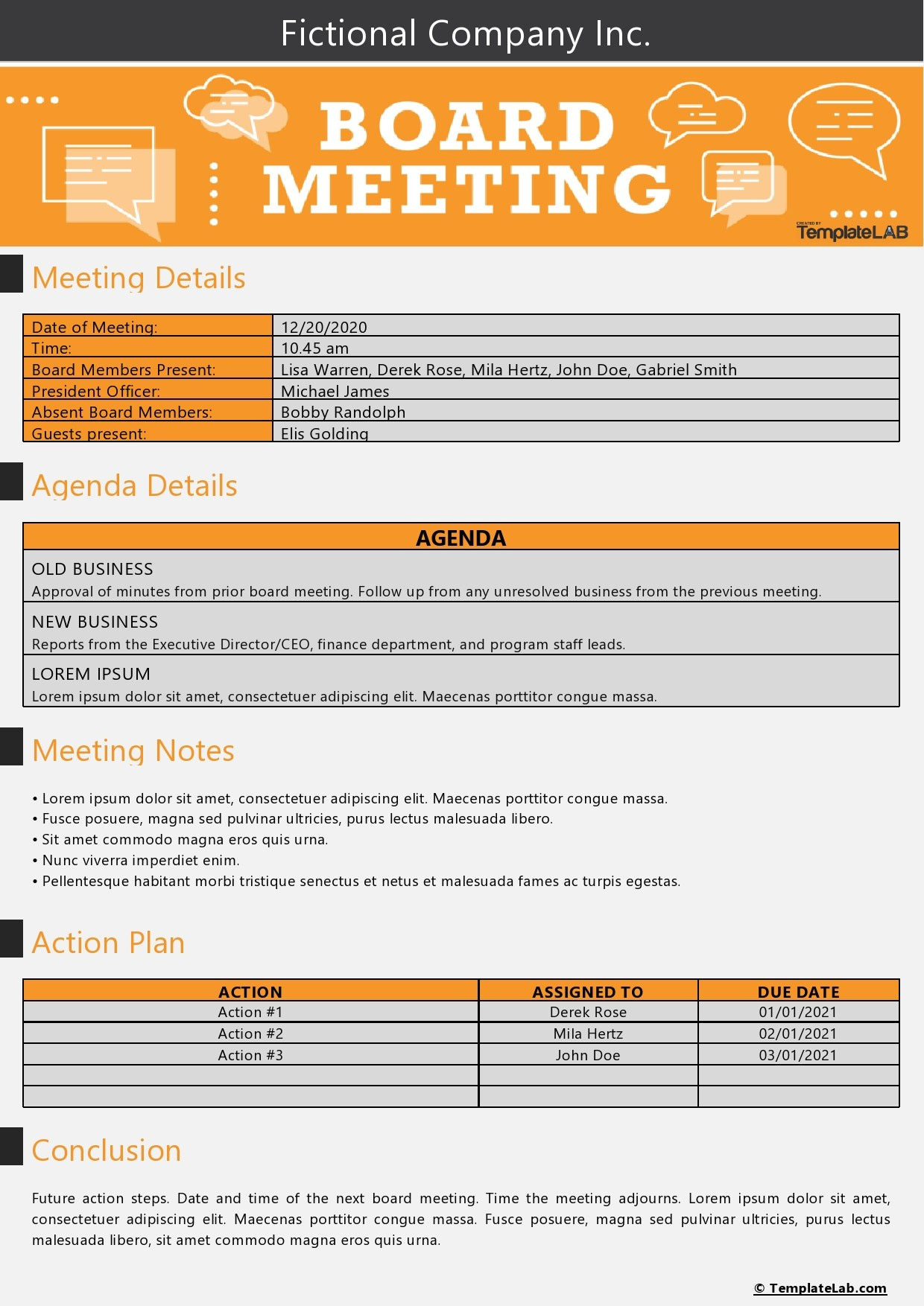 28 Handy Meeting Minutes &amp;amp; Meeting Notes Templates inside Meeting Minutes Sample Template