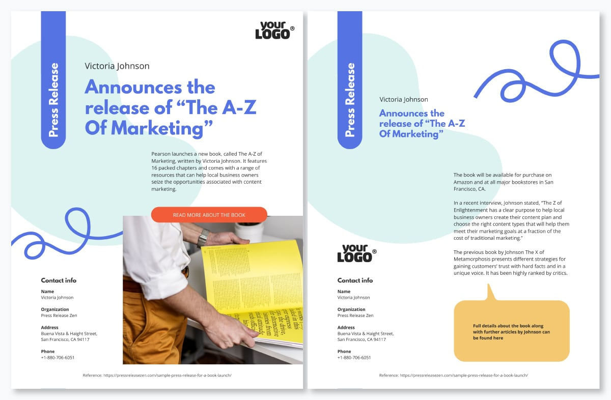 28 Press Release Templates To Use For Your Next Promotion throughout Book Press Release Sample Template