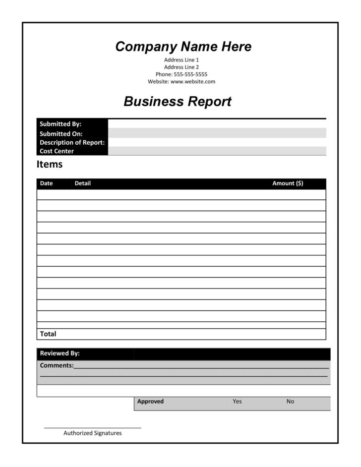 Business Report Sample Template