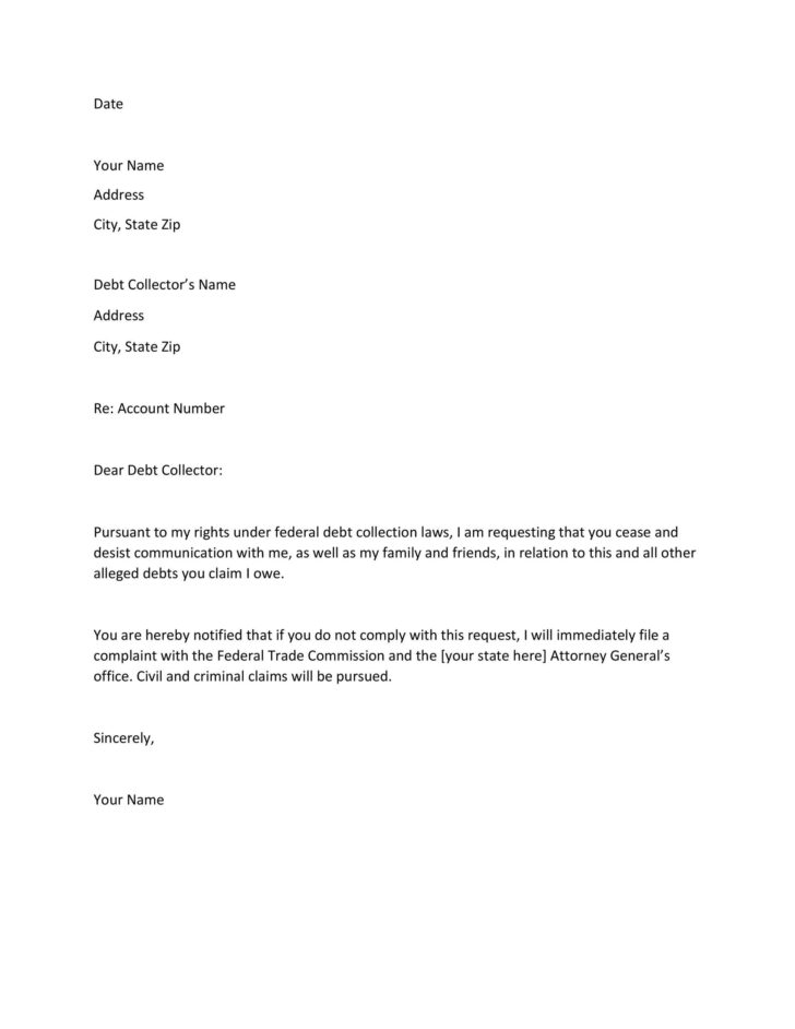 Cease and Desist Letter Template Sample for Harassment