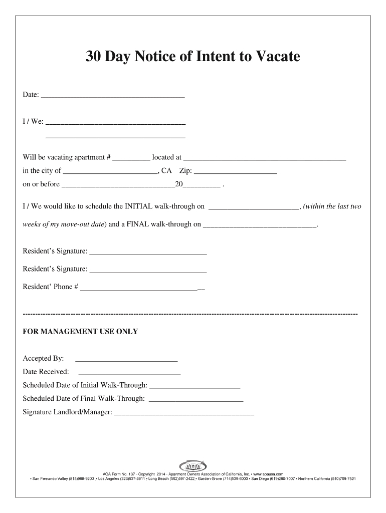 30 Day Notice Template: Fill Out &amp;amp; Sign Online | Dochub throughout Template Sample For 30 Day Notice To Vacate