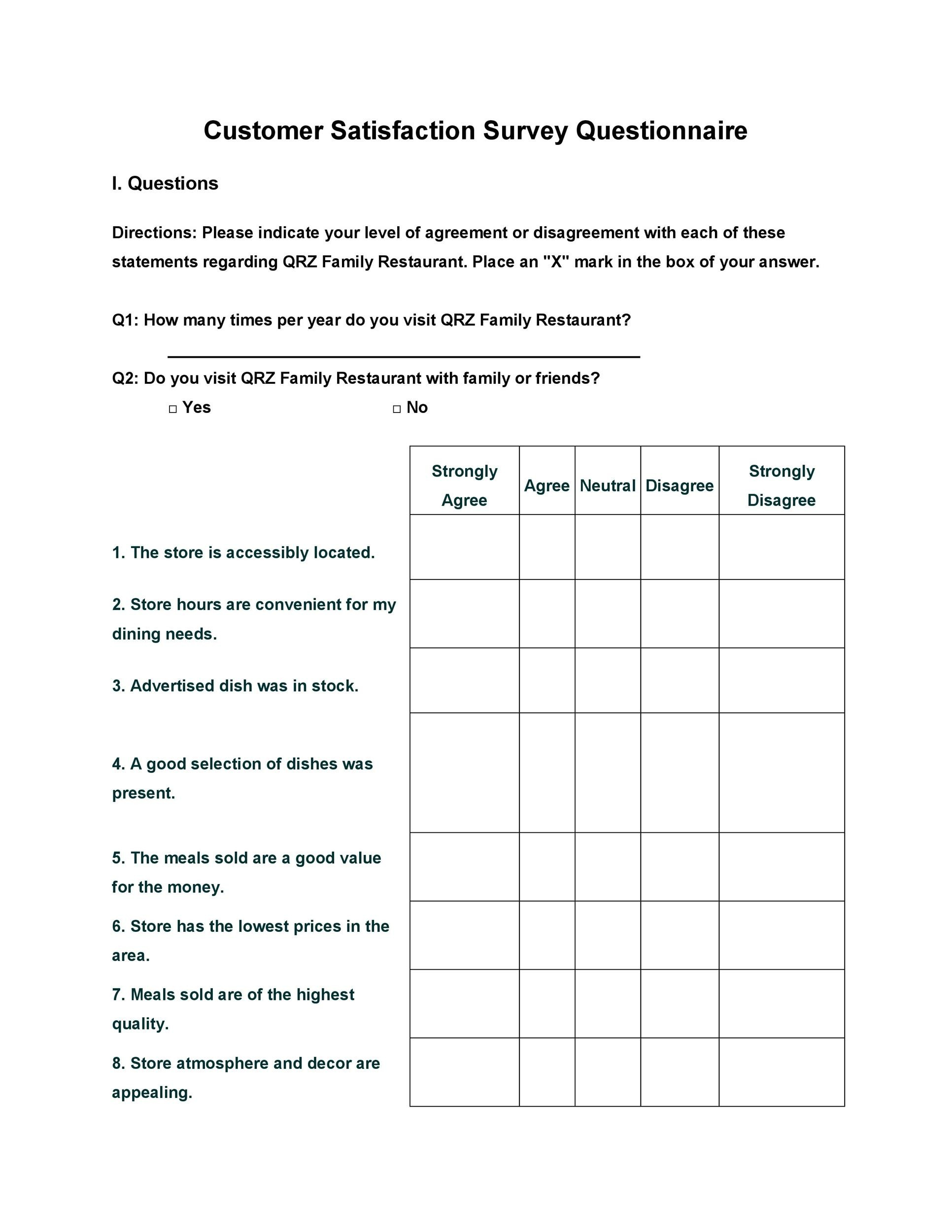 30+ Questionnaire Templates (Word) ᐅ Templatelab regarding Questionnaire Sample Template