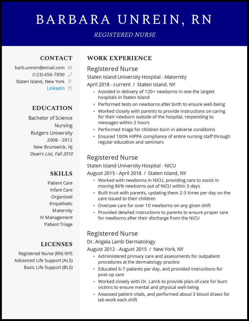 31 Nursing Resume Examples That Worked In 2024 for Rn Resume Template Sample