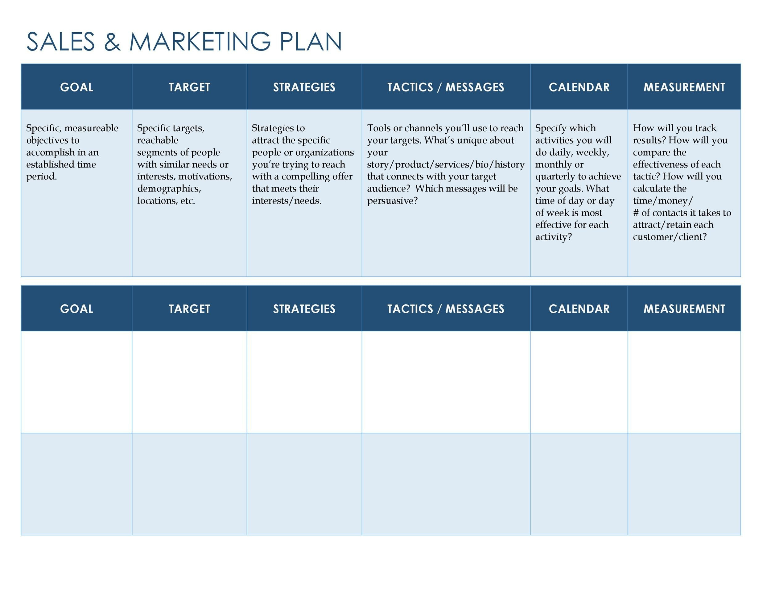 32 Sales Plan &amp;amp; Sales Strategy Templates [Word &amp;amp; Excel] in Free Sales Plan Sample Template