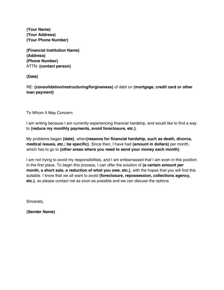 Hardship Letter Template Sample