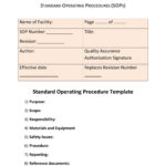 37 Best Standard Operating Procedure (Sop) Templates Throughout Standard Operating Procedure Template Sample