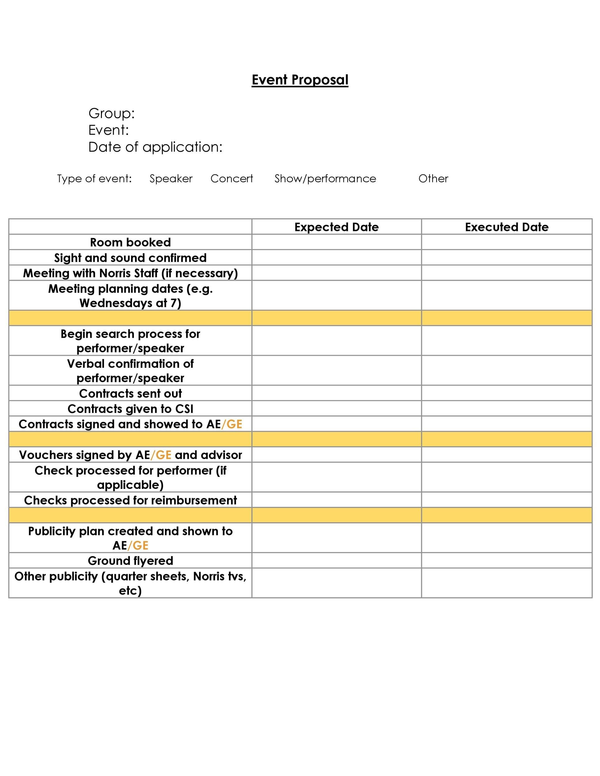 38 Best Event Proposal Templates &amp;amp; Free Examples ᐅ Templatelab intended for Event Planning Proposal Sample Template