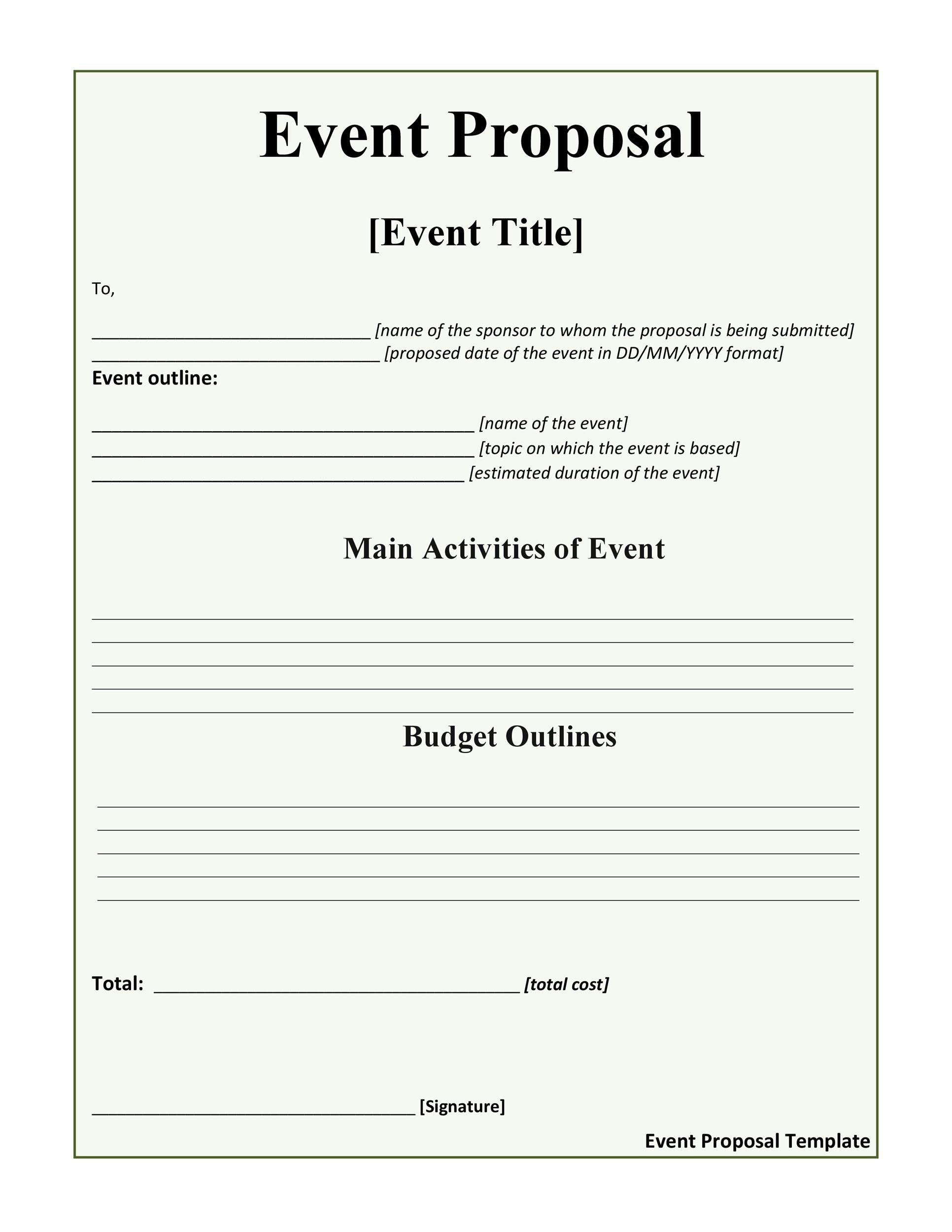 38 Best Event Proposal Templates &amp;amp; Free Examples ᐅ Templatelab pertaining to Event Sample Template