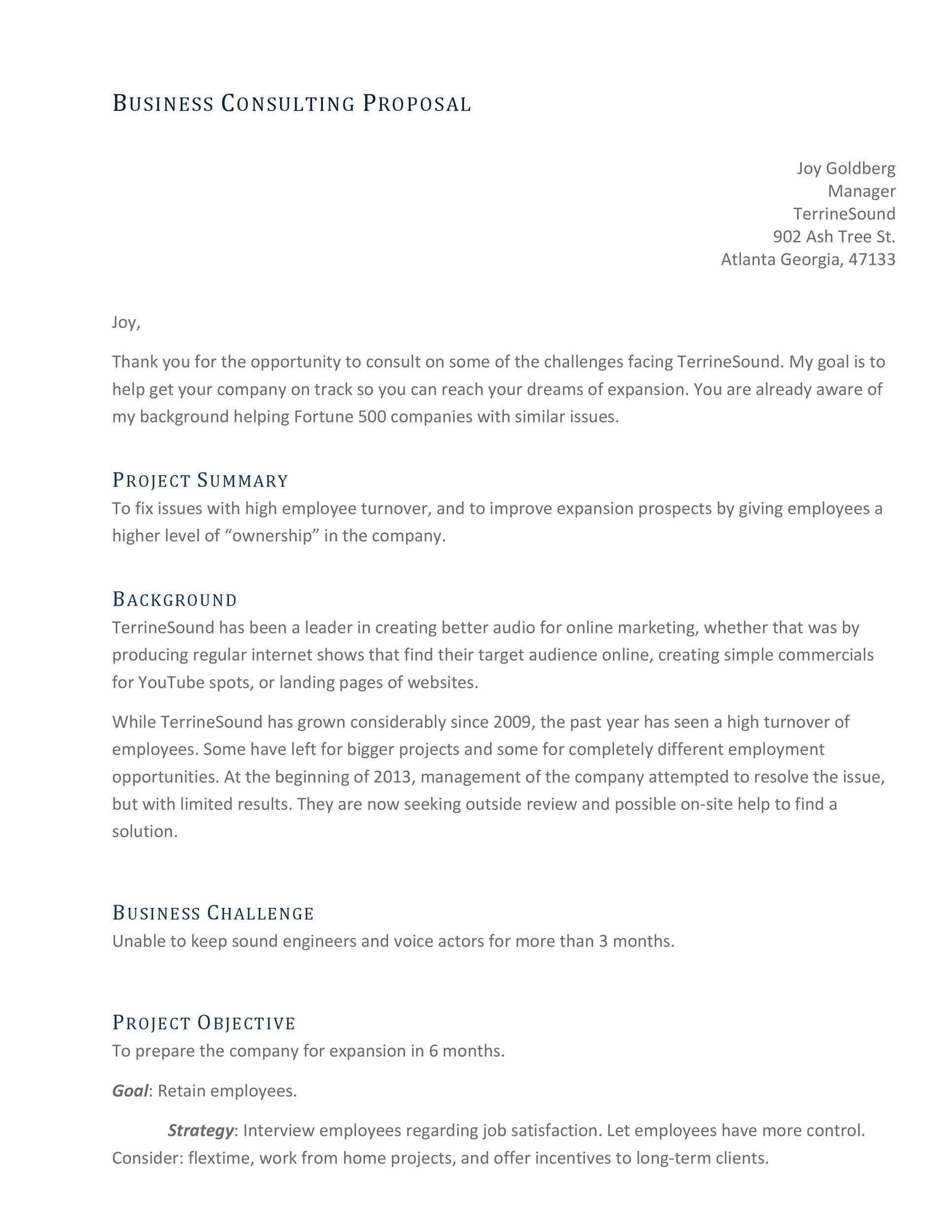 39 Best Consulting Proposal Templates [Free] ᐅ Templatelab with Consulting Proposal Template Sample