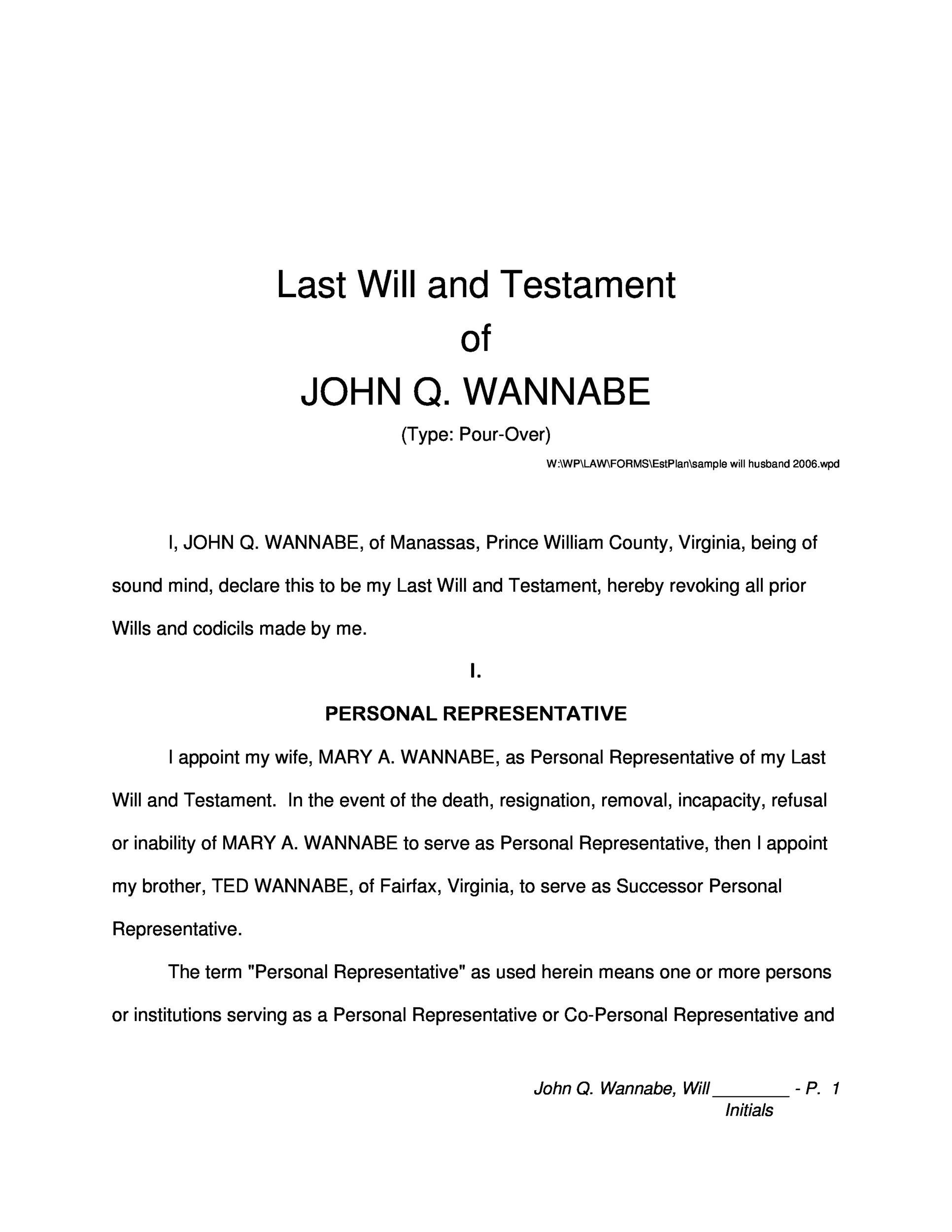 39 Last Will And Testament Forms &amp;amp; Templates ᐅ Templatelab in Will Template Sample