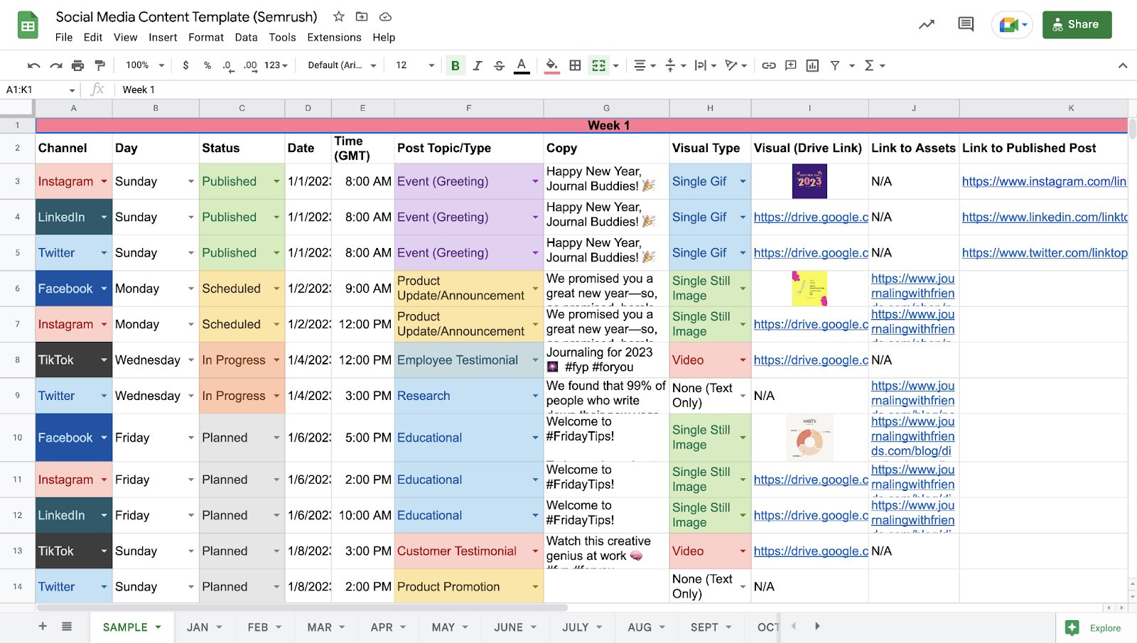 4 Content Calendar Examples To Inspire Marketing Teams throughout Sample Editorial Calendar Template