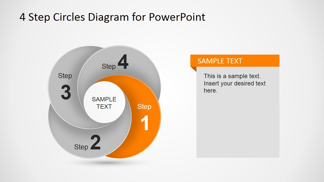 4 Step Circles Diagram For Powerpoint in Step Template With Circles And Numbers Sample