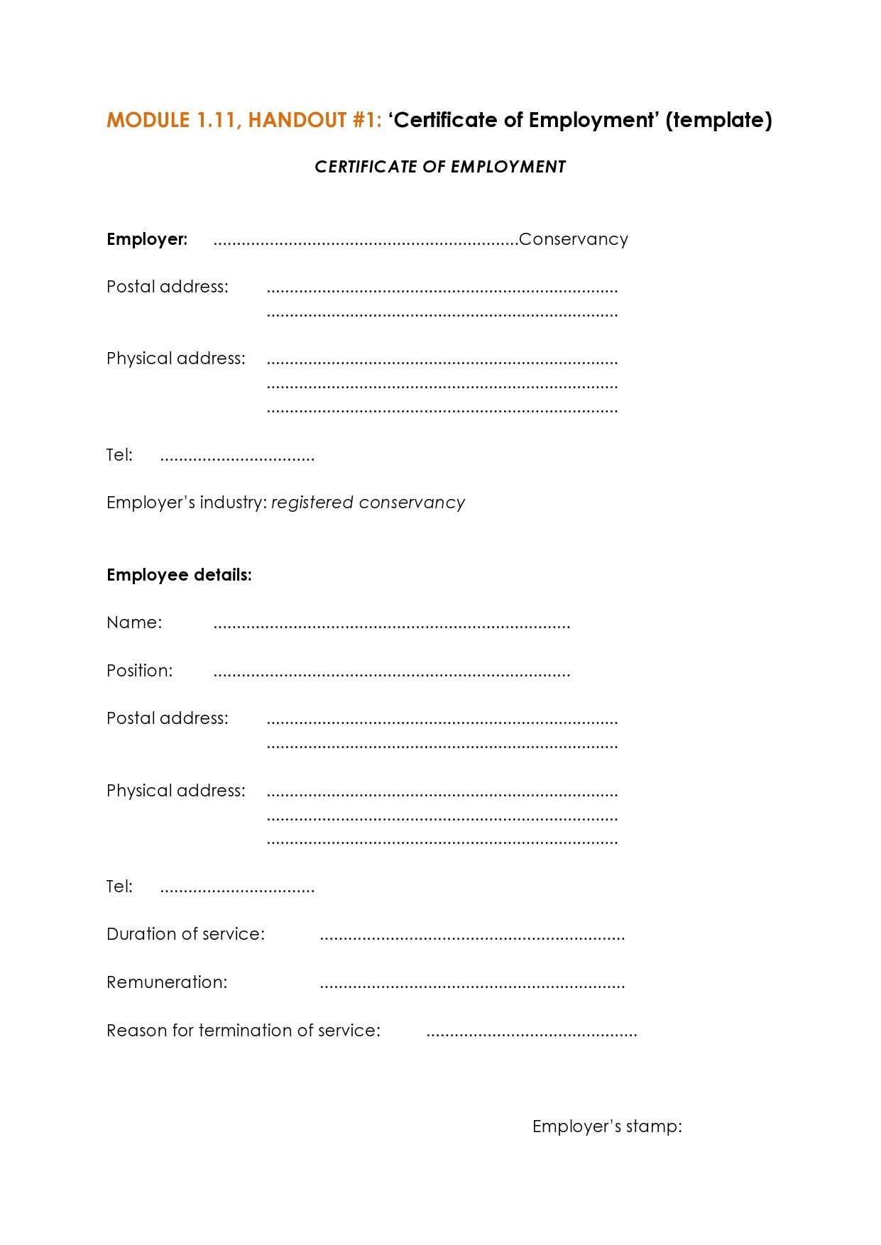 40 Best Certificate Of Employment Samples [Free] ᐅ Templatelab for Certificate Of Service Sample Template