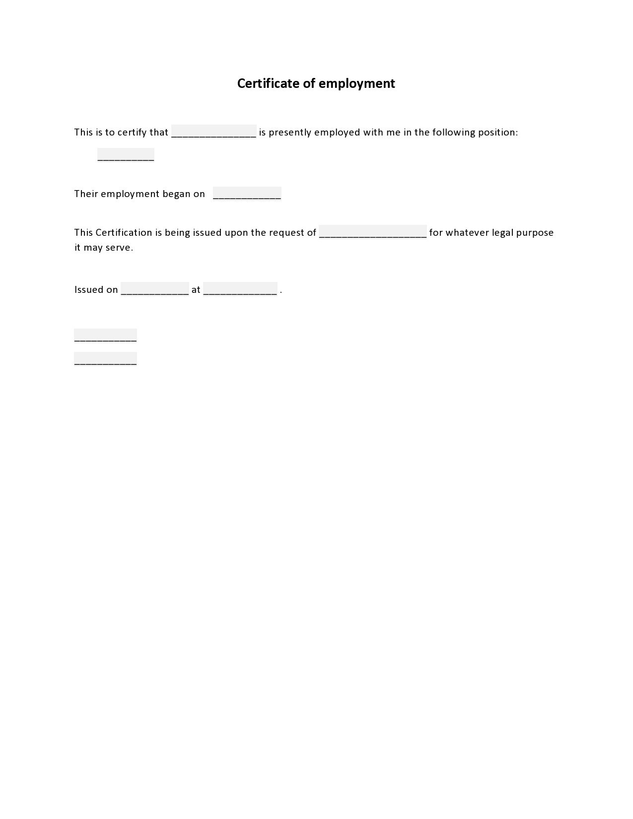 40 Best Certificate Of Employment Samples [Free] ᐅ Templatelab in Certificate of Employment Sample Template