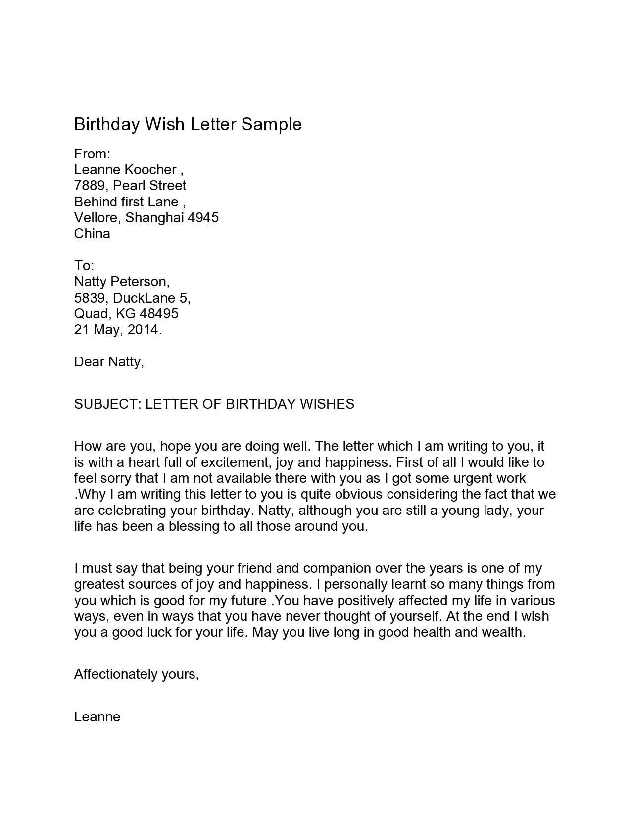 40 Best Happy Birthday Letters (For Husband, Mom, Friend Etc.) throughout Free Letter Of Wishes Sample Template