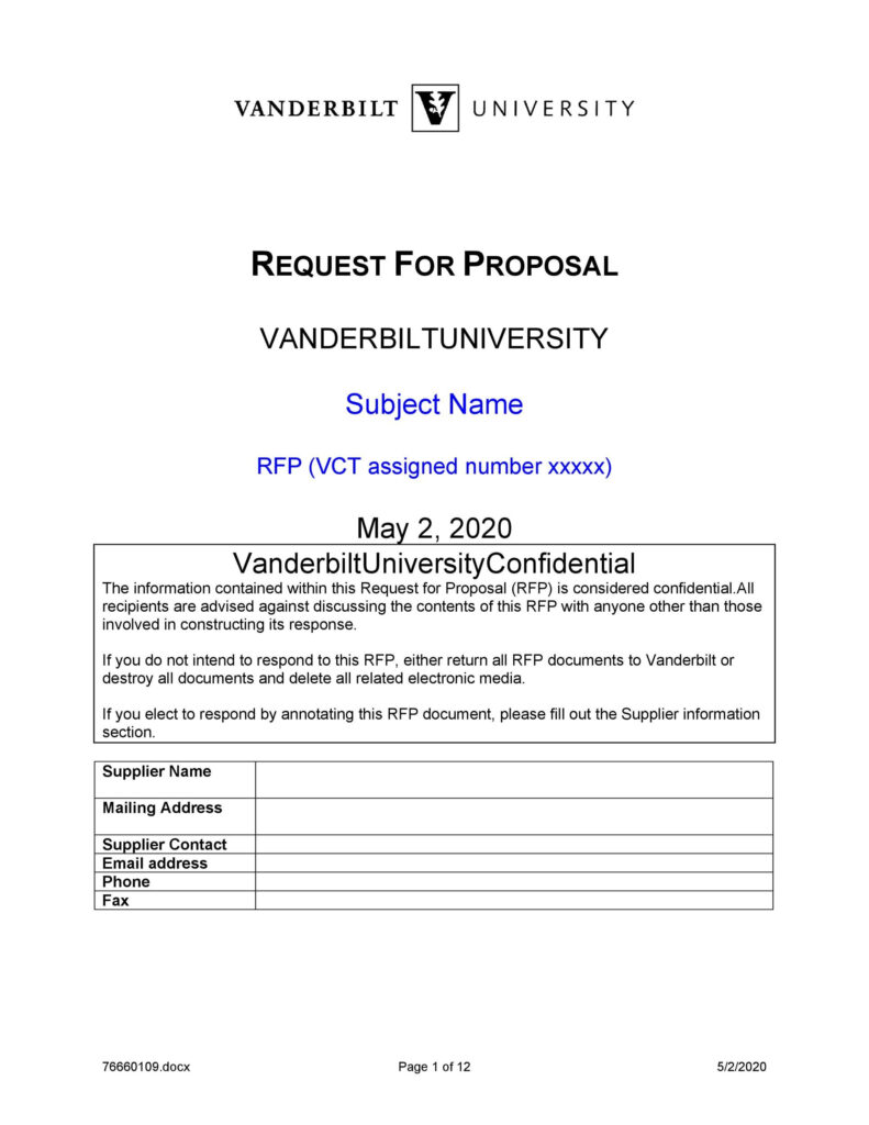 Response To RFP Template Sample | Template Samples