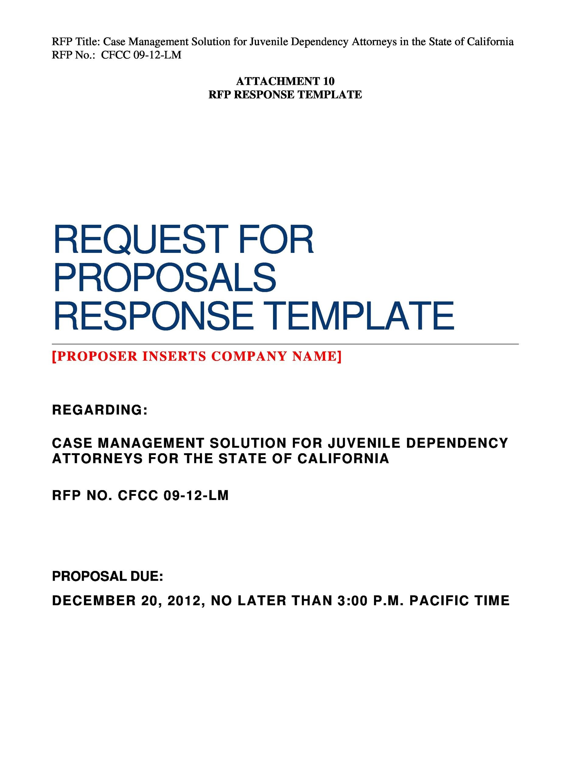 40+ Best Request For Proposal Templates &amp;amp; Examples (Rpf Templates) in Rfp Response Template Sample