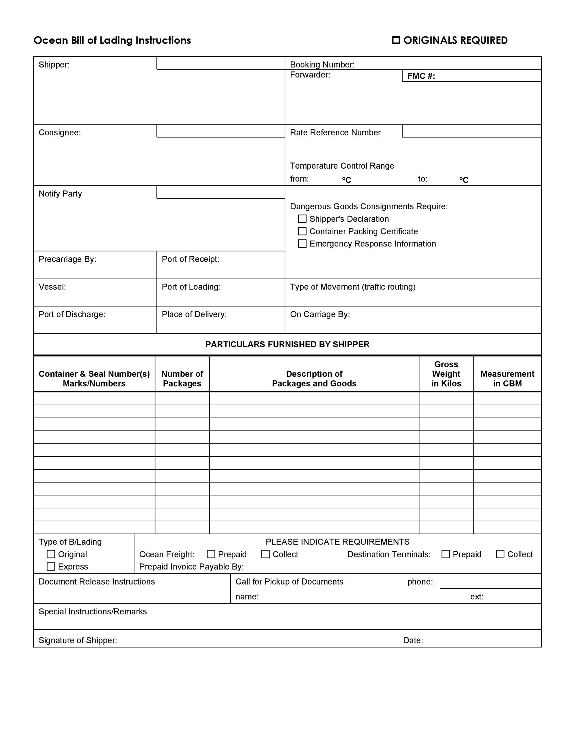 40 Free Bill Of Lading Forms &amp;amp; Templates ᐅ Templatelab pertaining to Bill Of Lading Sample Template