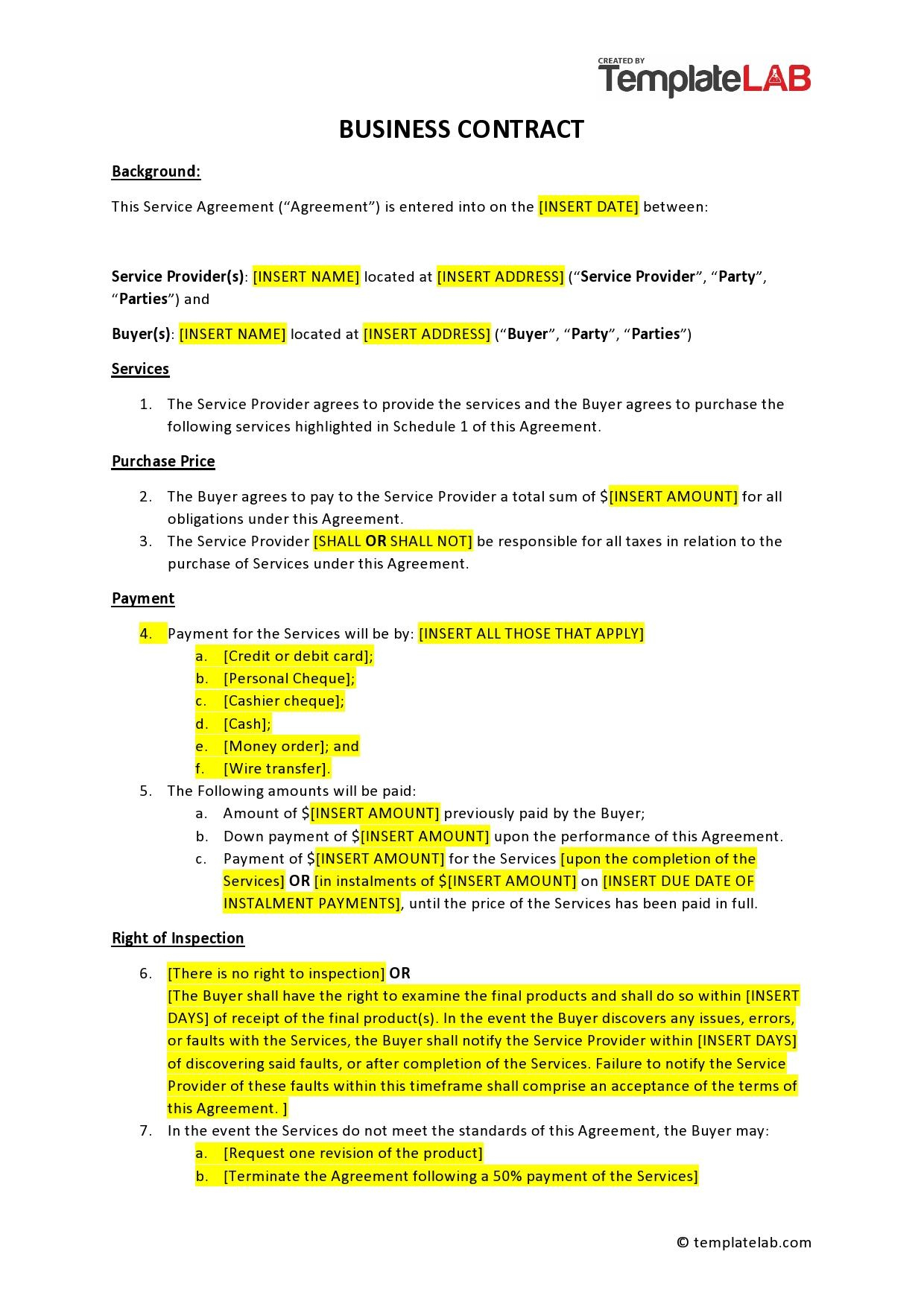 40 Free Business Contract Templates (&amp;amp; Agreement Examples) for Agreement Template Sample