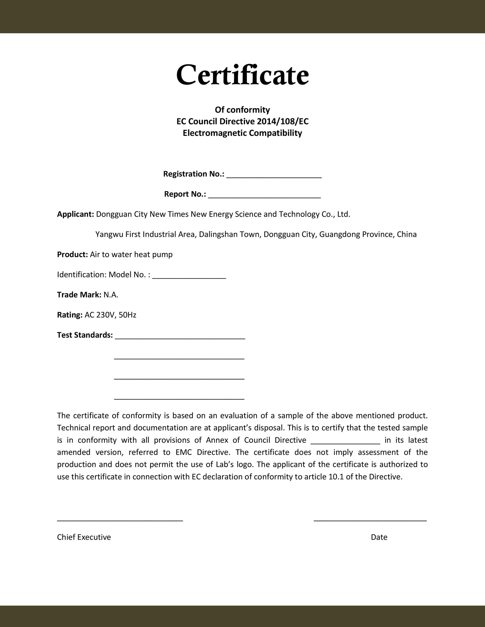 40 Free Certificate Of Conformance Templates &amp;amp; Forms ᐅ Templatelab intended for Certificate Of Conformity Sample Template