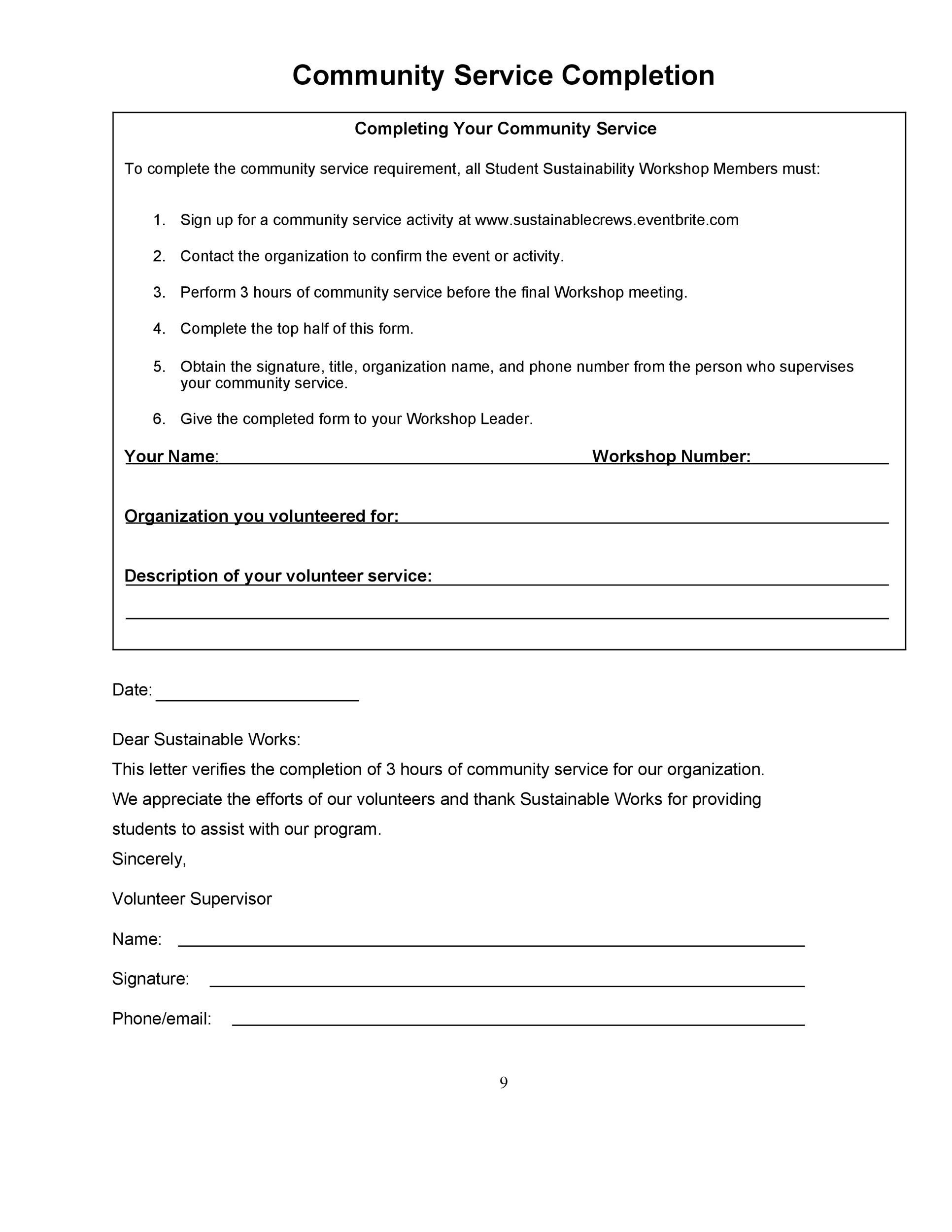 40+ Free Community Service Letter Templates [&amp;amp; Examples] with regard to Volunteer Hours Letter Sample Template