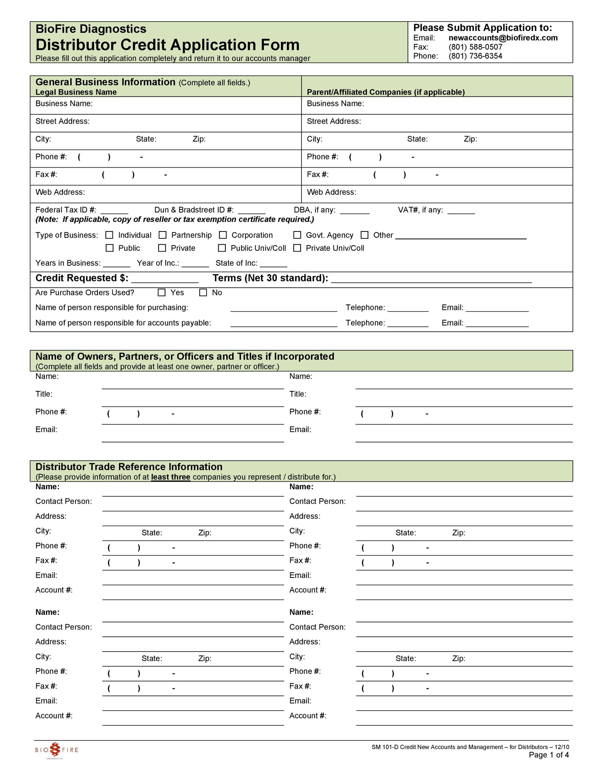 40 Free Credit Application Form Templates &amp;amp; Samples with Loan Application Form Sample Template